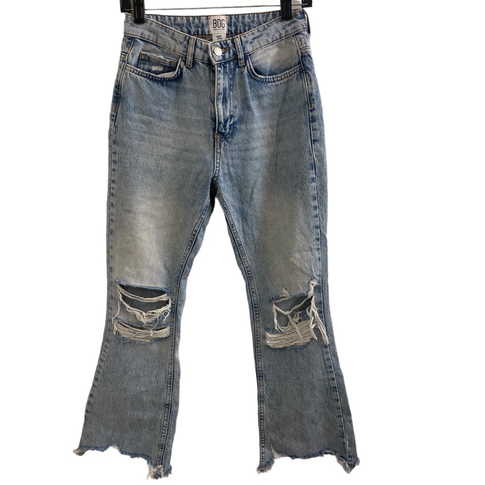 BDG Denim Distressed High Rise Raw Hem Jeans‎ Sz 25